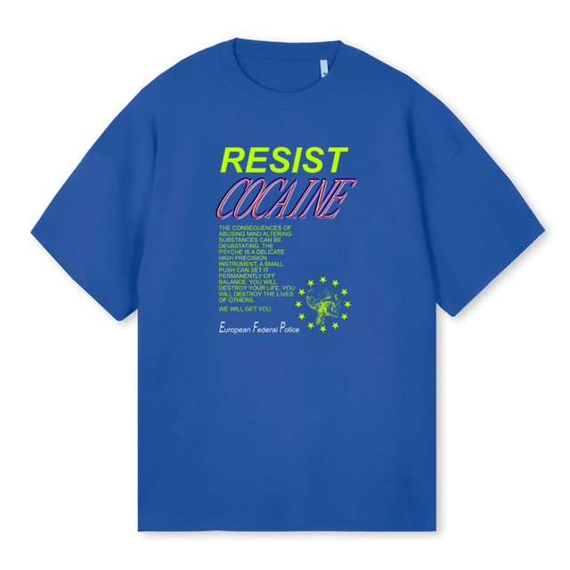 RESISTCOC Cobalt Blue Oversized Tee.