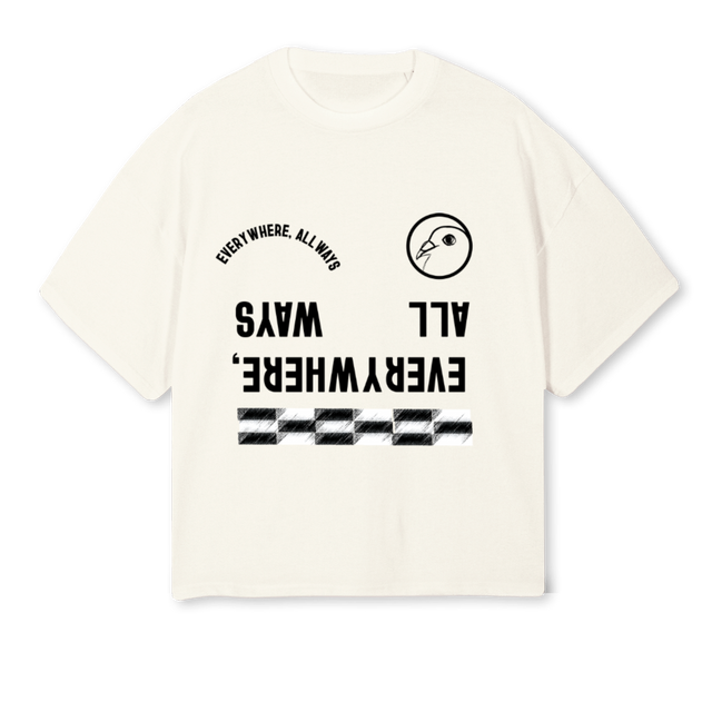 EAWSPEEDWAYCREAM Cream Oversized Boxy Tee.