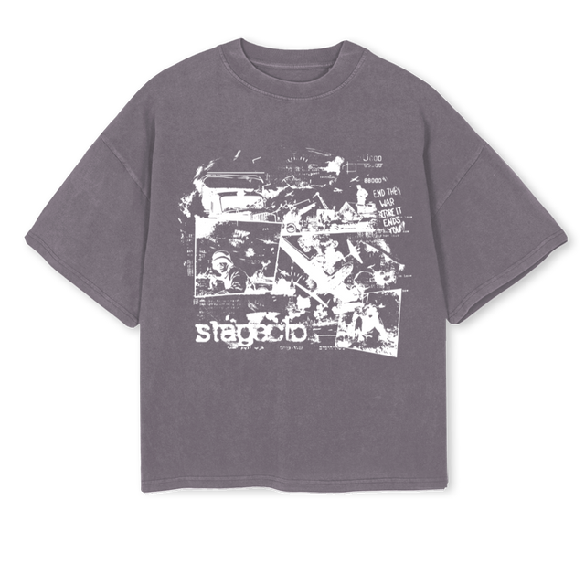 DESIGNTWO Pigment Grey Oversized Boxy Tee.