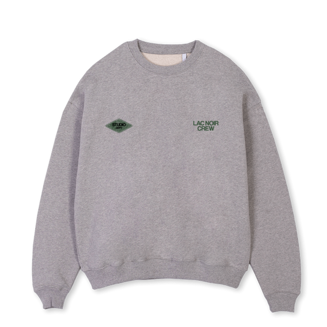 GREENGREYSTUDIO Grey Marl Oversized Crewneck Sweater.