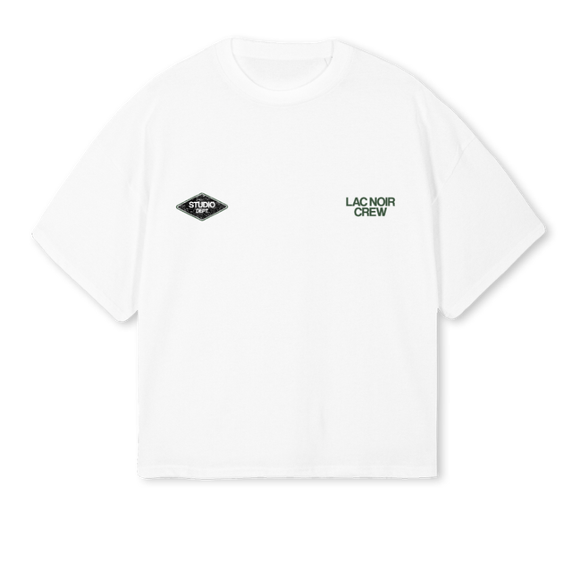 GREENSTUDIOCREWWHITE White Oversized Boxy Tee.