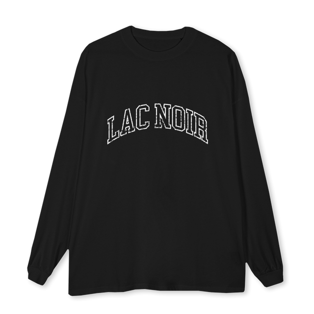 WHITEGOLDTEE Black Oversized LS Tee.
