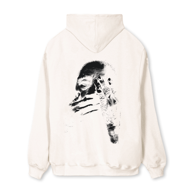 REBELZIP Vintage White Regular Zipped Hoodie.