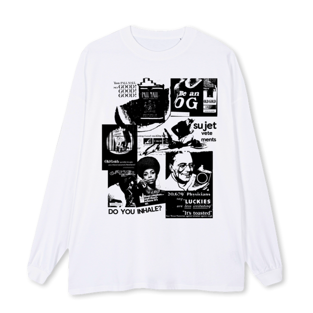 SMOKINGLS White Oversized LS Tee.
