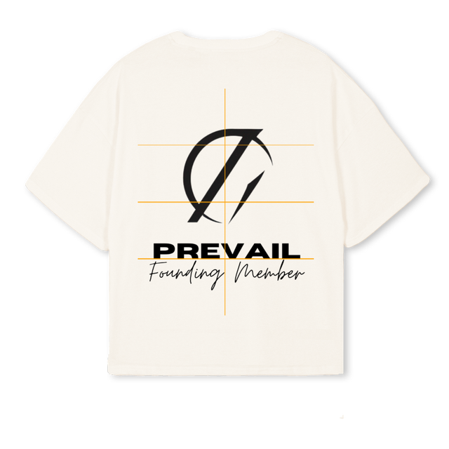 PREVAIL Vintage White Oversized Boxy Tee.