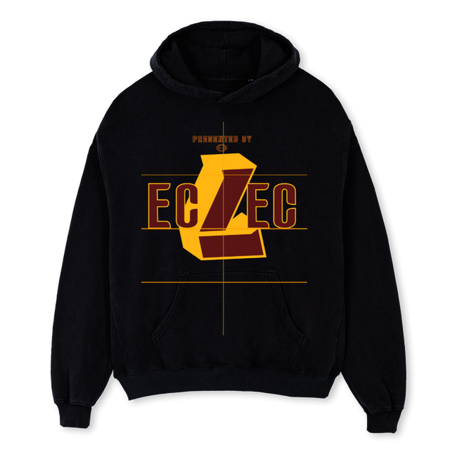 PRESENTED Black Oversized Hoodie.