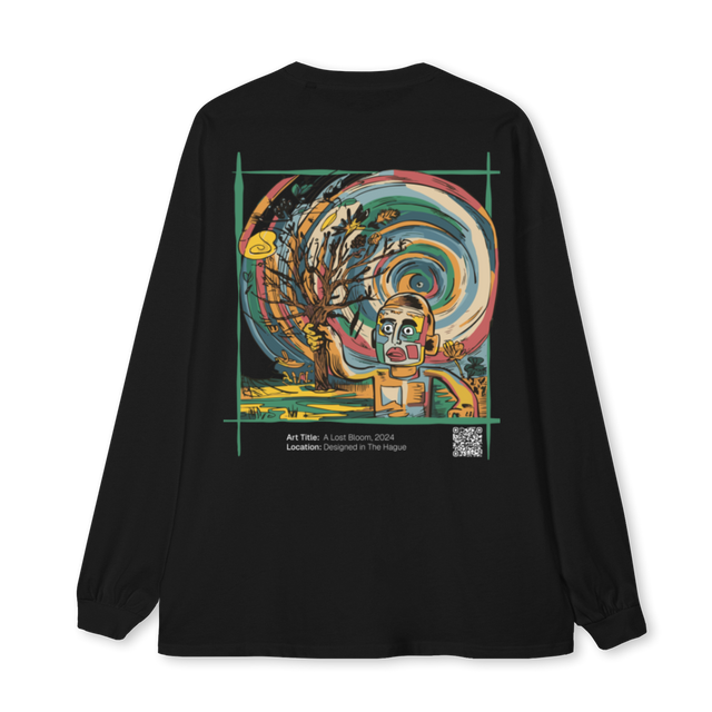 BALOSTBLOOMLSTS Black Oversized LS Tee.