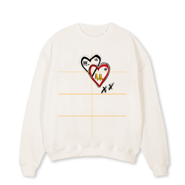 NLCREWWHITE Vintage White Oversized Crewneck Sweater.