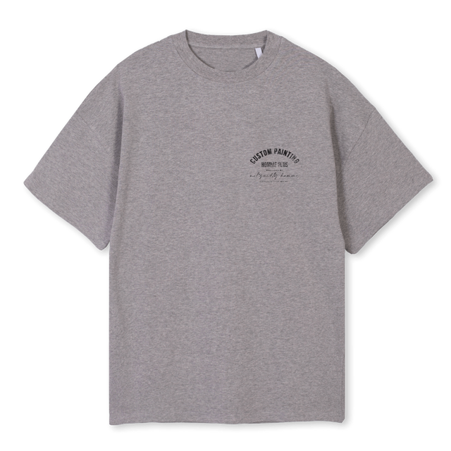 CUSTOMPAINTING Grey Marl Oversized Tee.