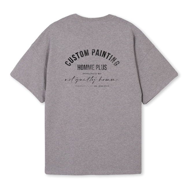 CUSTOMPAINTING Grey Marl Oversized Tee.