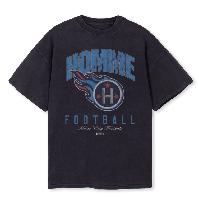 HOMMETITANS Vintage Black Oversized Tee.