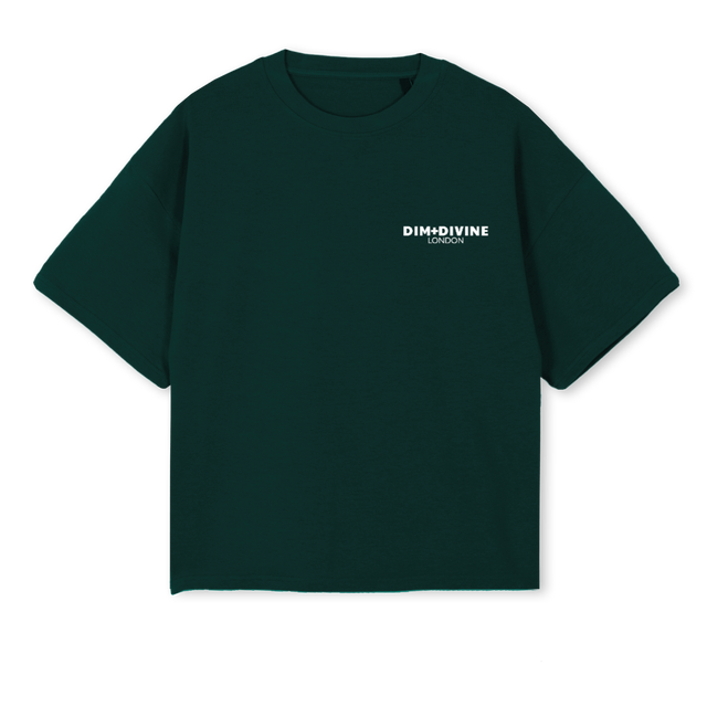 DIMDIVBIRDS Wild Green Oversized Boxy Tee.