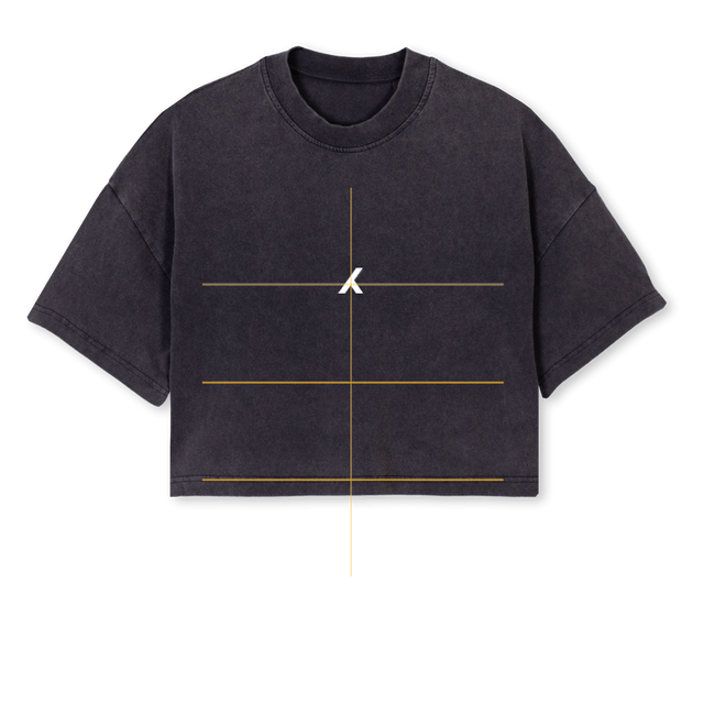 ATKBLACKCROPPED Vintage Black Cropped Oversized Tee.