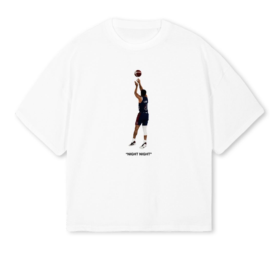 NIGHT White Oversized Boxy Tee. – WATC STUDIO