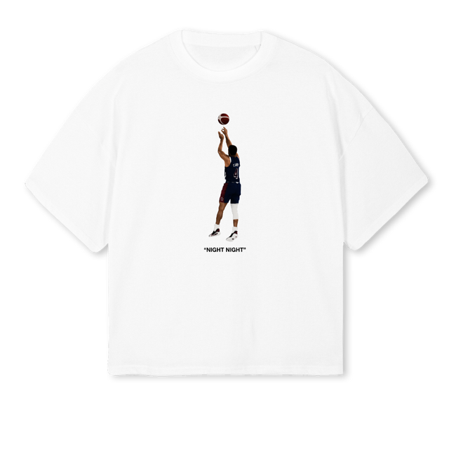 NIGHT White Oversized Boxy Tee.