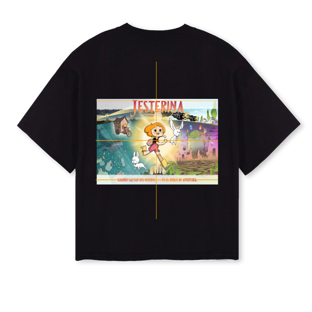 JESTERINA_2 Black Oversized Boxy Tee.