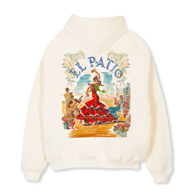FLAMENCAHOODIEWHITE Cream Oversized Hoodie.