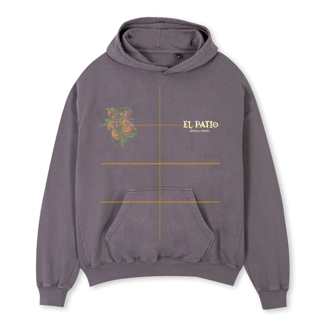 FLAMENCAHOODIECOLOR Pigment Grey Oversized Hoodie.