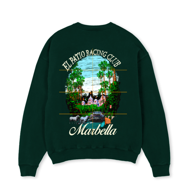 RACINGCLUBMARBELLACR Wild Green Oversized Crewneck Sweater.