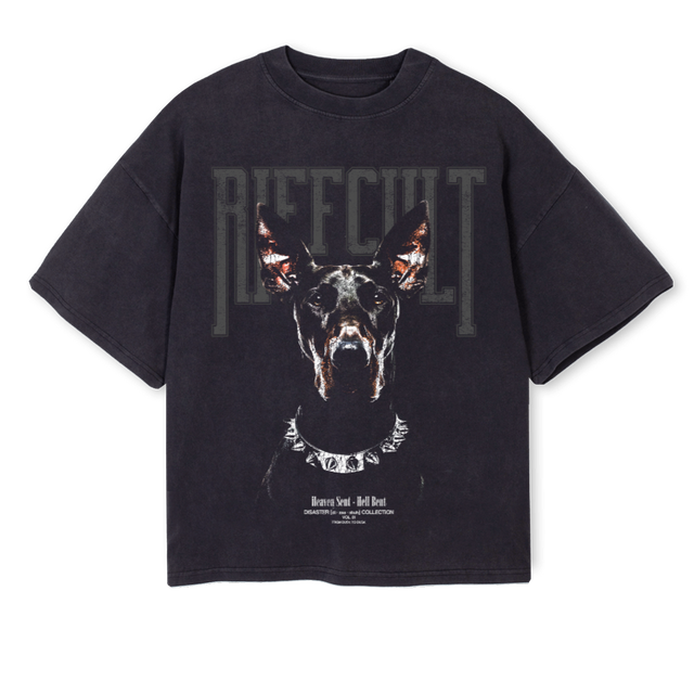 DOBYTEE Vintage Black Oversized Boxy Tee.