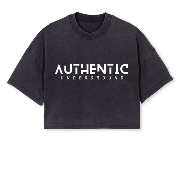 GIRLY Vintage Black Cropped Oversized Tee.