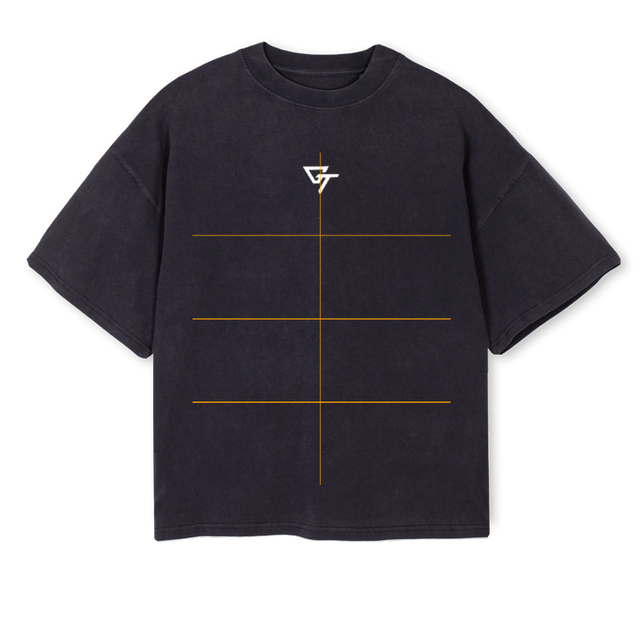GEARTECH Vintage Black Oversized Boxy Tee.