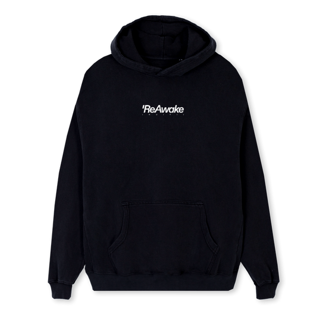 REAWFRONTFOUR Black Regular Hoodie.