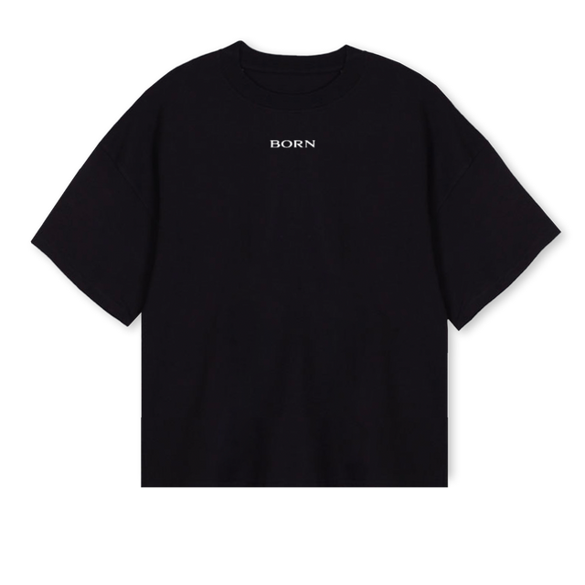 CROWSAINTS Black Oversized Boxy Tee.