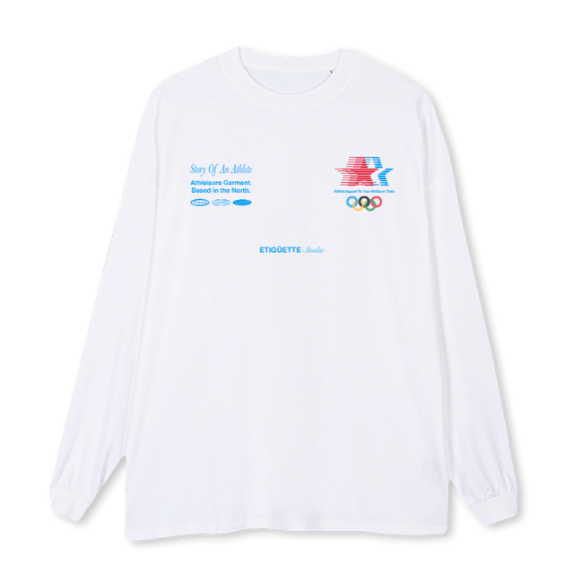 ETIQUETTEOLYMPIC White Oversized LS Tee.