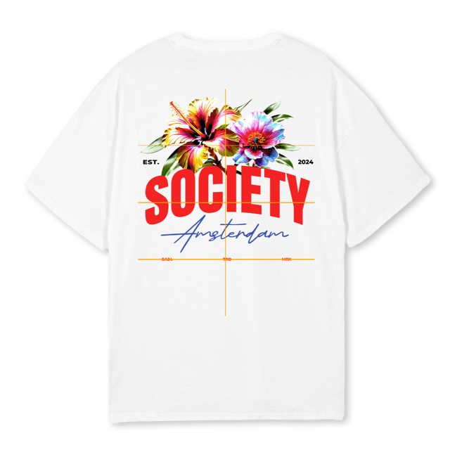 FLORALSAMPLESAMS White Oversized Tee.
