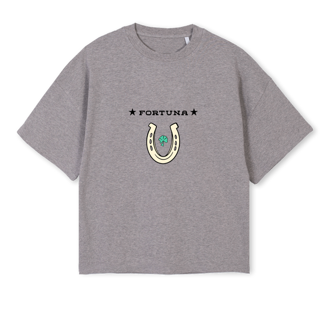 FORTUNA Grey Marl Oversized Boxy Tee.