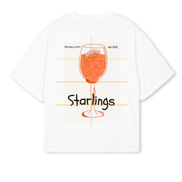 STARLINGS  White Oversized Boxy Tee.