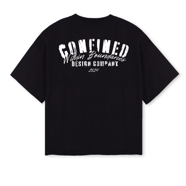 CWBDESIGNBLACKSAMPLE Black Oversized Boxy Tee.