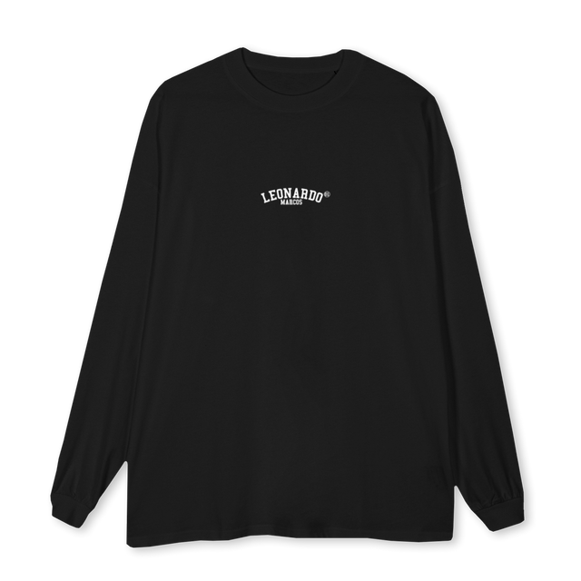 LMLOGOCREW Black Oversized LS Tee.