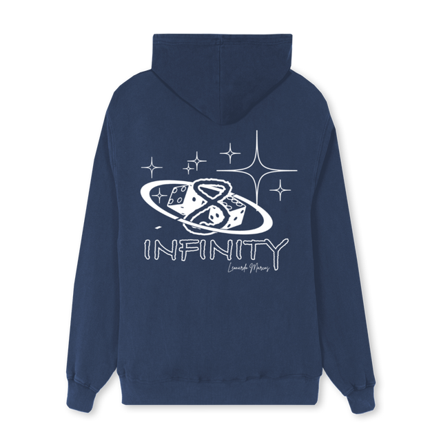 INFINITYBLUEHOODIELM Navy Blue Regular Zipped Hoodie.