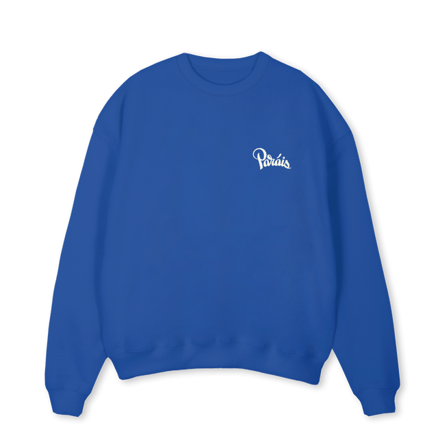 LASTSWEAT Cobalt Blue Oversized Crewneck Sweater.