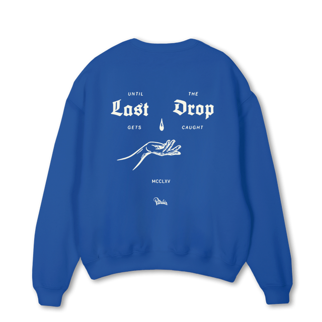 LASTSWEAT Cobalt Blue Oversized Crewneck Sweater.