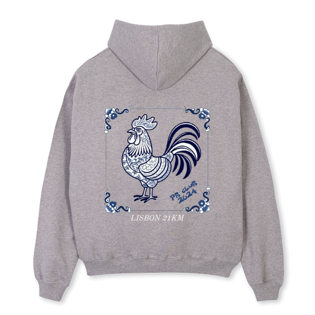 LISHALF Grey Marl Oversized Hoodie.