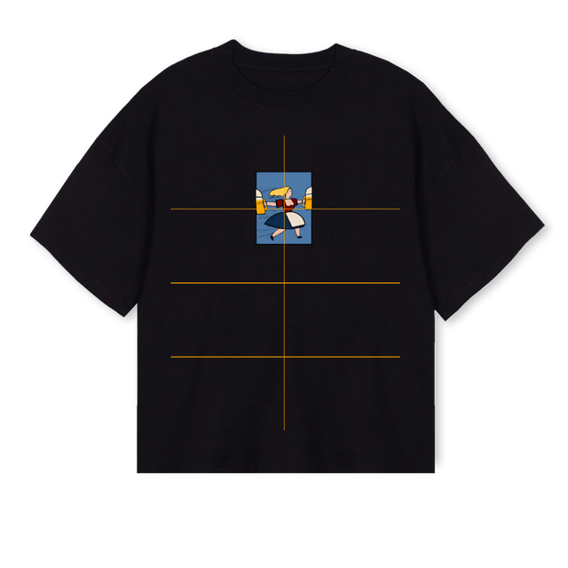 BEER  Black Oversized Boxy Tee.
