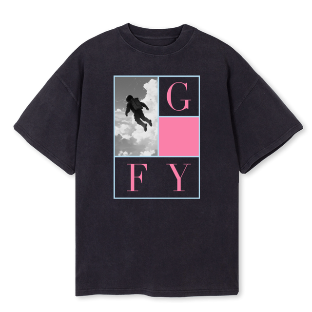 GFYSEEYA Vintage Black Oversized Tee.