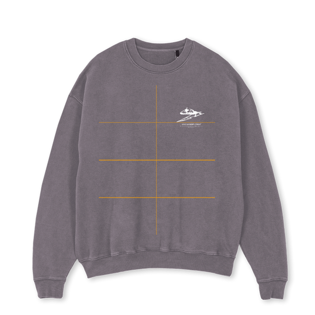 SAVEDSWEATER Pigment Grey Oversized Crewneck Sweater.