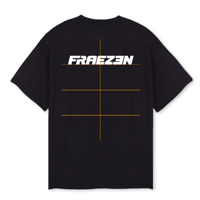 FRAEZENFRONTBACK Black Oversized Tee.