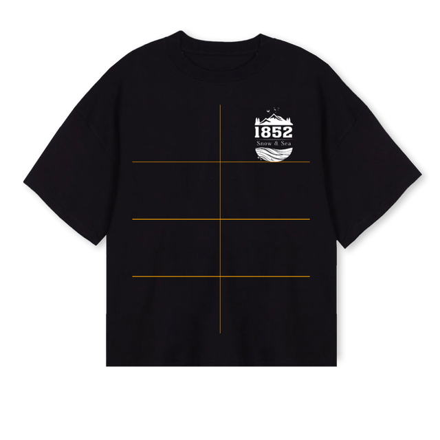 WHITEONBLACKSNO Black Oversized Boxy Tee.