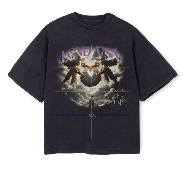 UNIFYINGANGELS Vintage Black Oversized Boxy Tee.