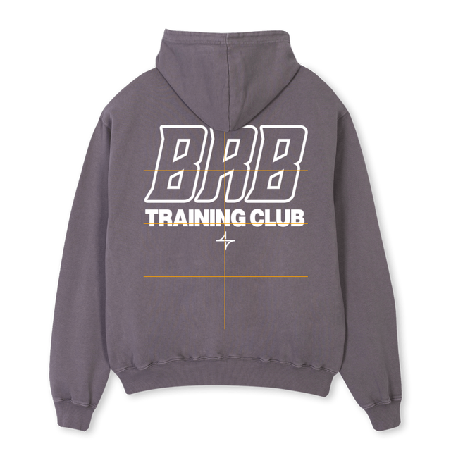HOODIEVDEUXGREY Pigment Grey Oversized Hoodie.