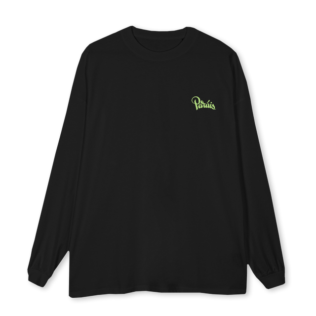 LONGSLEEVEGREENBLVK Black Oversized LS Tee.