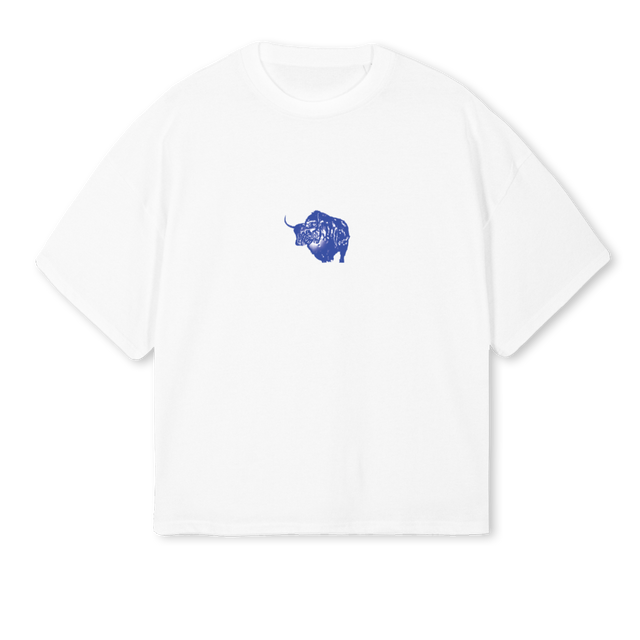 YAK White Oversized Boxy Tee.