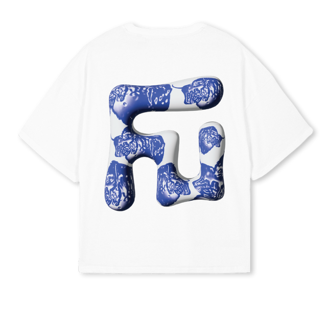 YAK White Oversized Boxy Tee.