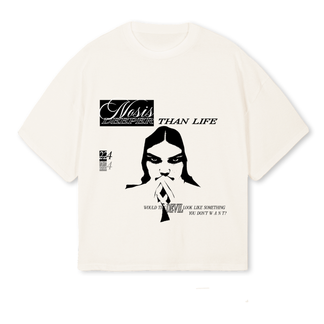 DEEPERTEE Vintage White Oversized Boxy Tee.