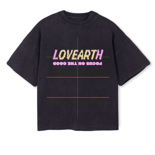 FADEDBLACKFOTG Vintage Black Oversized Boxy Tee.